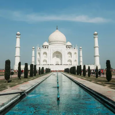 Taj Mahal: The iconic white marble mausoleum, especially captivating at sunrise and sunset