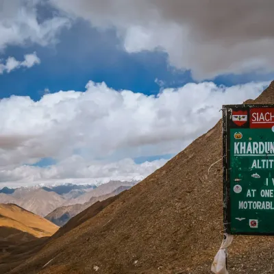 Khardung La Pass:Leh District "One of the world’s highest motorable roads."