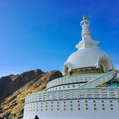 Shanti Stupa :Leh Town "A white dome of peace and panoramic beauty."