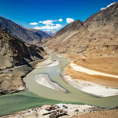 Sangam (Confluence of Indus and Zanskar) :Near Nimmu, Leh "Where rivers meet, legends flow."