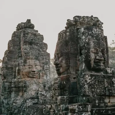 Bayon Temple :Angkor Thom, Siem Reap,amous for the massive stone faces